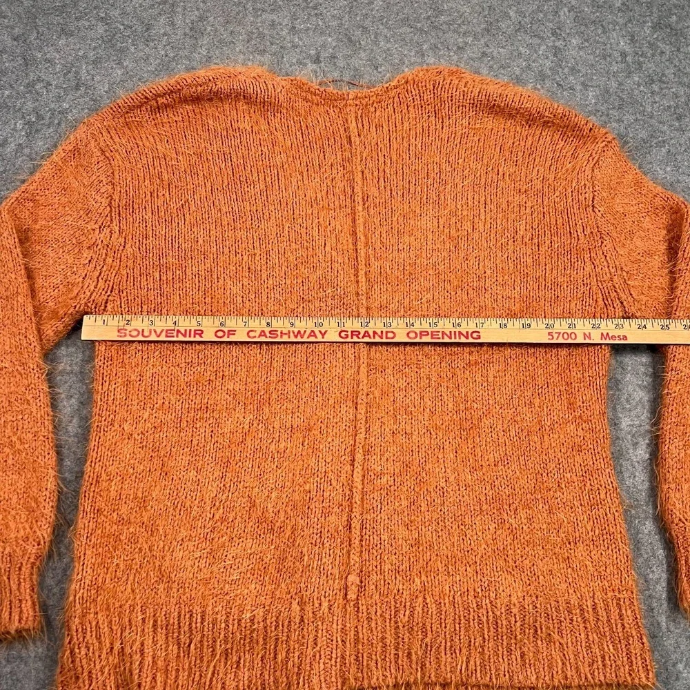 Free People Orange Knit Nevermind Fuzzy Soft Cardigan Sweater Women's Size Small